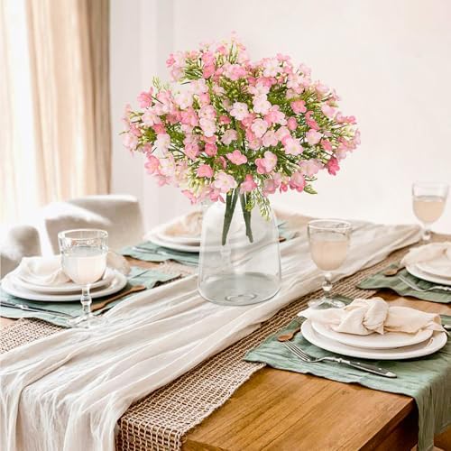 UV Resistant Plastic Hydrangea Flowers 4pcs Pink