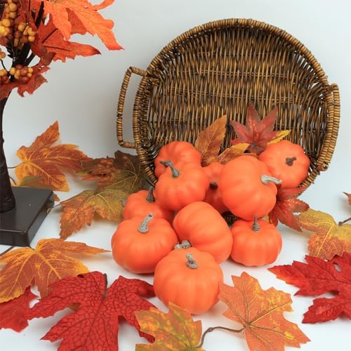 10 Pcs Fake Pumpkins Fall Thanksgiving Decorations