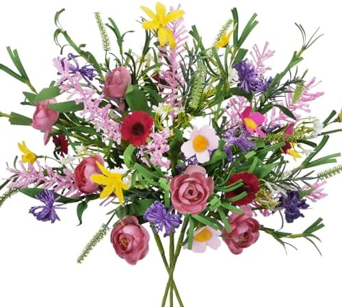 GTIDEA 3 Bundle Artificial Flowers Bouquet Decor