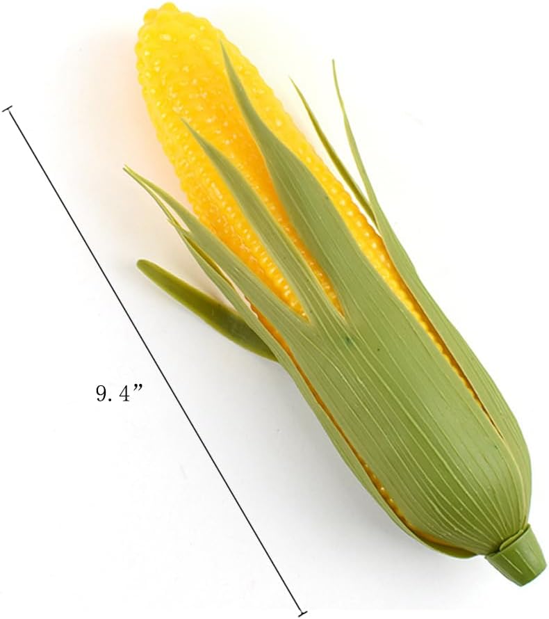 5Pcs Artificial Corn Plastic Corn Cob Fake Realistic Corn Stalks Decoration for Home Kitchen Photo Prop
