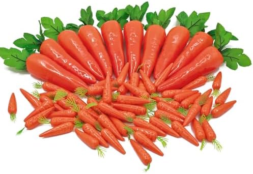 40pcs Fake Carrots Plastic Easter Decorations