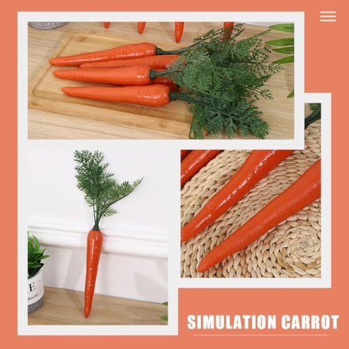 Ciieeo Realistic Artificial Carrots 2pcs Orange 33x115cm