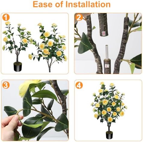 36FT Artificial Camellia Tree 2PCS with Dried Moss