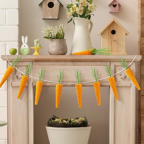 20 Pcs Easter Carrots Decor Sisal Fiber Garland