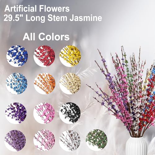 5 Pcs 295 Inch Artificial Jasmine Flowers for Home Office Wedding Centerpieces