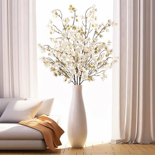 4 Pcs Artificial Cherry Blossom Flower Branches for Home Decor Spring Centerpieces