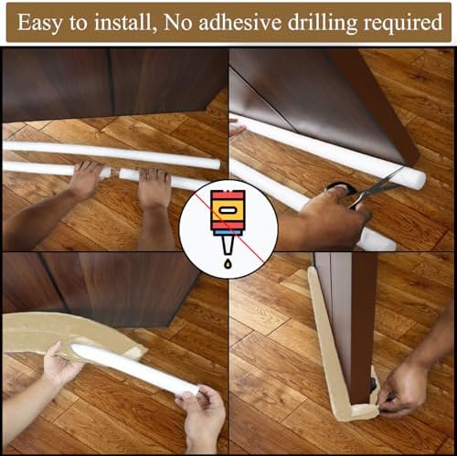 JUJIBL Under Door Draft Stopper 35 Inch Beige