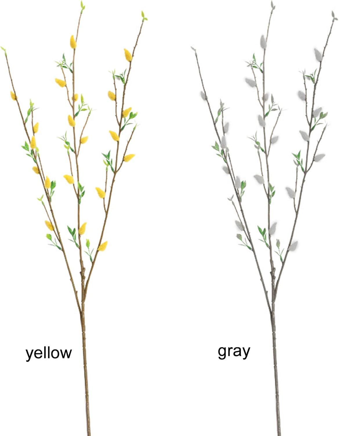 Firlar 6PCS Artificial Silver Pussy Willow Branches 33 Inch