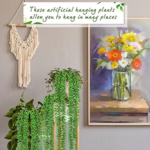 16 Pcs Artificial Succulents Hanging Plants Wall Greenery Decor