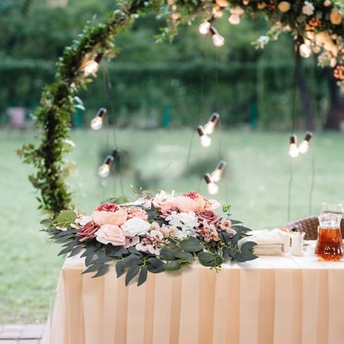 2 Pack Artificial Wedding Arch Flowers Pink White