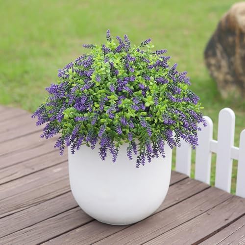 Artificial Boxwood Topiary Ball with Lavender - Set of 2