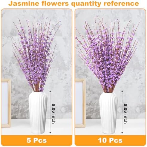 5 Pcs 295 Inch Artificial Jasmine Flowers for Home Office Wedding Centerpieces