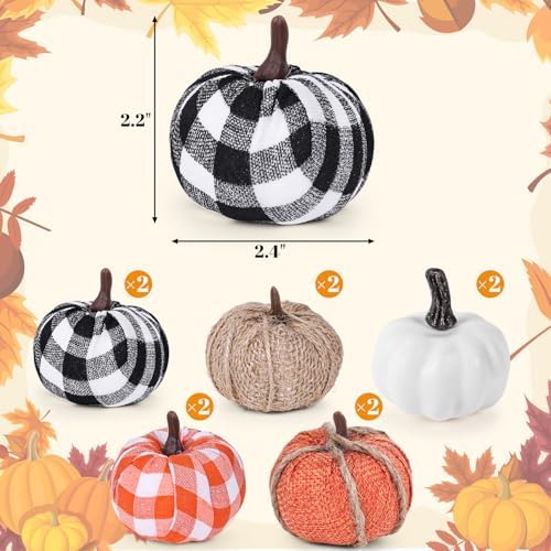 HAKACC 10PCS Artificial Pumpkins Fall Decor