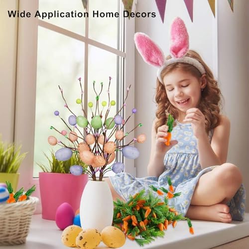 100PCS Mini Easter Carrots Plastic Decorations