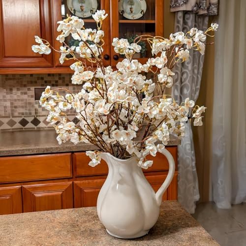 4 Pcs Artificial Cherry Blossom Flower Branches for Home Decor Spring Centerpieces