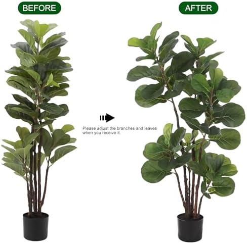 GAOMON Artificial Fiddle Leaf Fig Tree 4 Ft with 72 Leaves