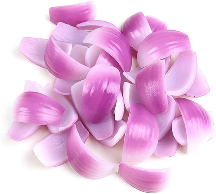 20Pcs Artificial Onion Slice Lifelike Vegetable Decor Prop