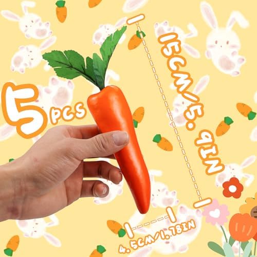 Lorigun 5 Pcs Artificial Carrots Home Kitchen Decor