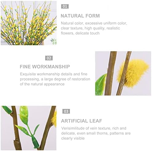Firlar 6PCS Artificial Silver Pussy Willow Branches 33 Inch
