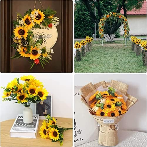 LOKIPA 2 Bunches Artificial Sunflower Bouquet