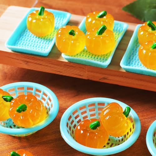 20 Pcs Glow in the Dark Resin Mini Pumpkins Decor
