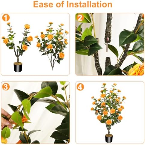 433 Inch Artificial Camellia Tree with Flowers
