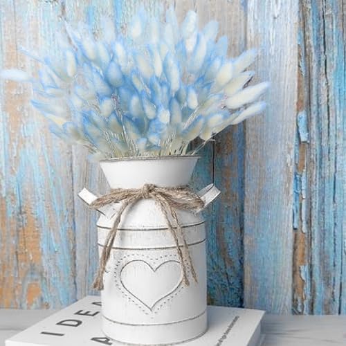 120 Pcs Blue Dried Bunny Tails for Boho Decor