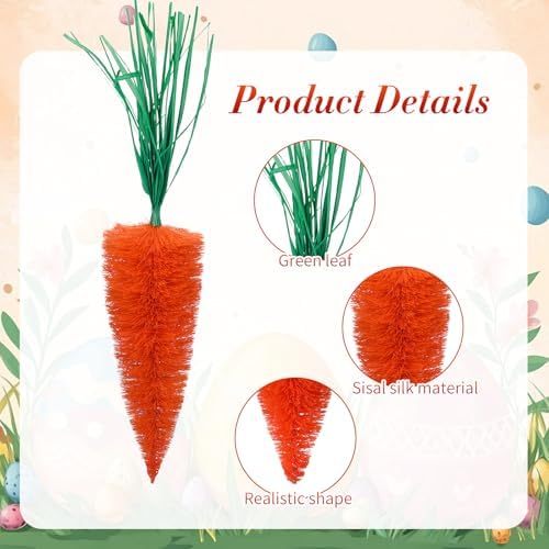 12 Pcs Multisize Artificial Carrots Easter Decor