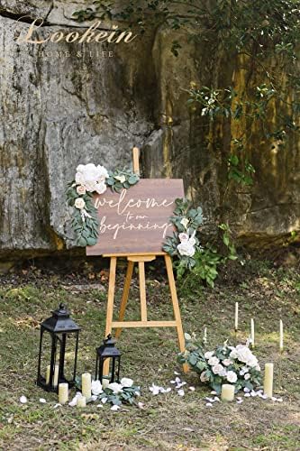 Lookein Artificial Flower Swag Set of 2 Natural Spring Sage