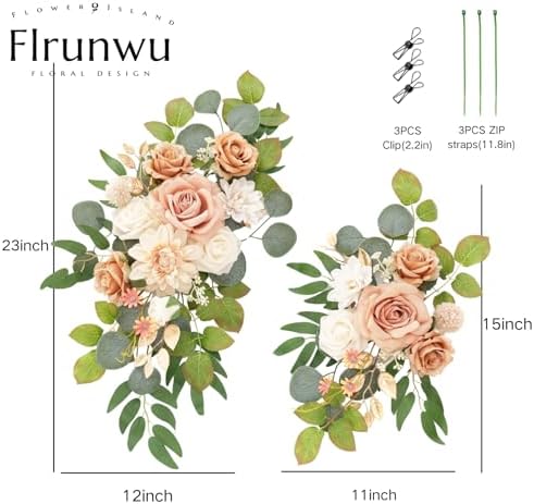 Flrunwu Artificial Flowers Pack of 2 Wedding Centerpieces Decorations
