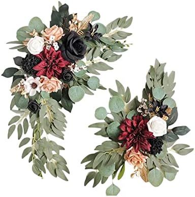FQQWEE 2Pcs Artificial Wedding Arch Flowers Kit