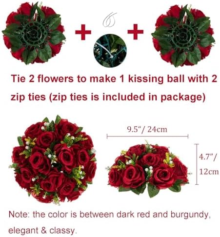 Blosmon Flower Balls Wedding Rose Centerpieces 2 Pcs