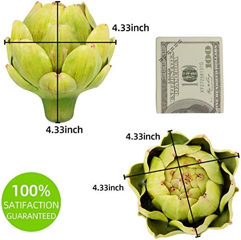 Large Green Artificial Artichoke Decor Set 6pcs