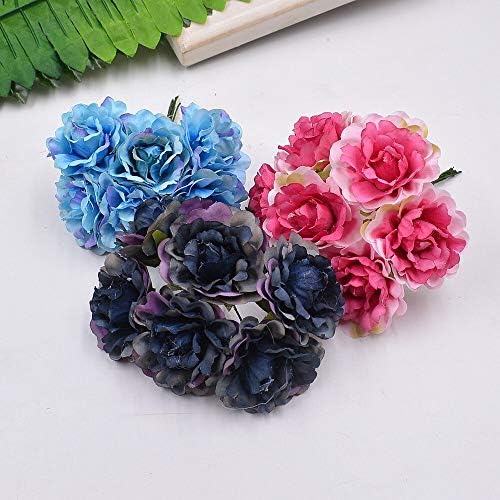Gray Silk Peony Artificial Flower Set of 42