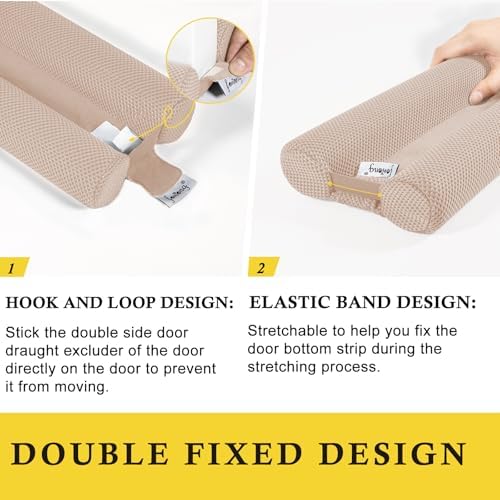 Fowong Door Draft Stopper Adjustable 30-36 Beige