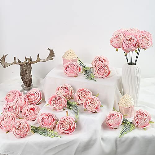 IPOPU Pink Artificial Roses 25PCS with Stems