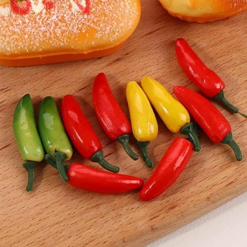 10Pcs Artificial Chili Peppers Lifelike Fake Vegetables Home Kitchen Decor