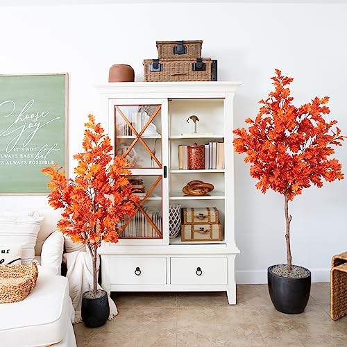 Nearly Natural 6ft Autumn Oak Artificial Fall Tree