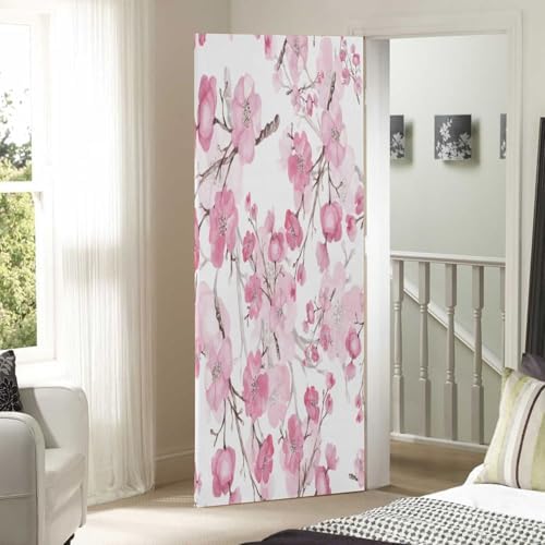 Susiyo Watercolor Cherry Blossom Halloween Door Cover