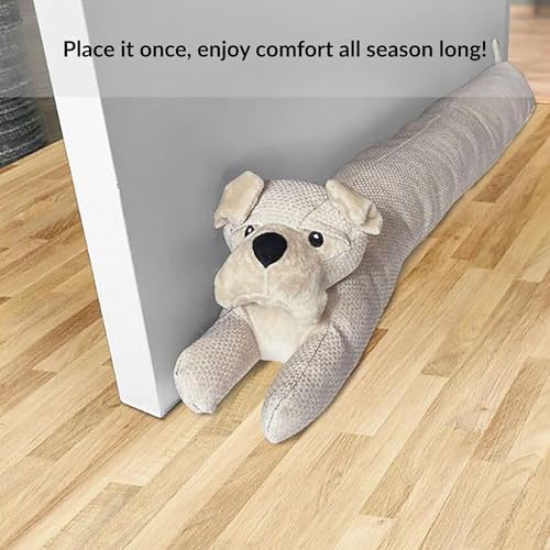 Adorable Dog Draft Stopper 35 Inch Oat Biscuit