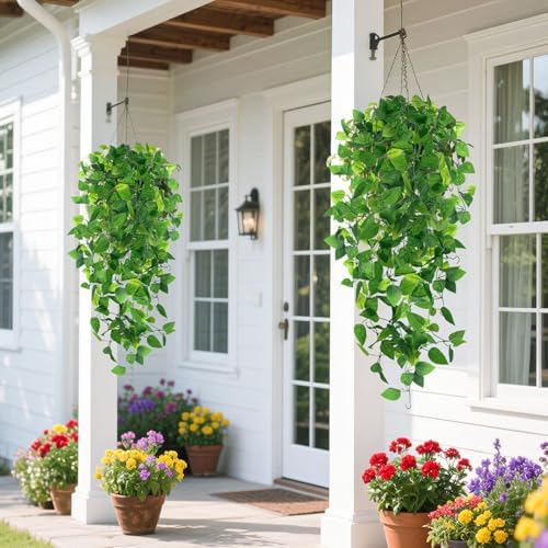DomeStar 2PCS Fake Hanging Plants Ivy Vines Decor