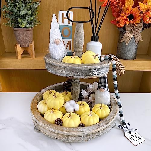 Winlyn 12 Pcs Artificial Yellow Pumpkins for Fall Decor