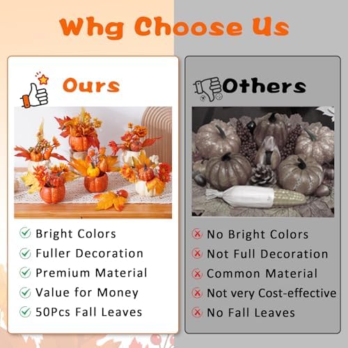 6Pcs Fake Pumpkin Decorations for Fall Celebrations