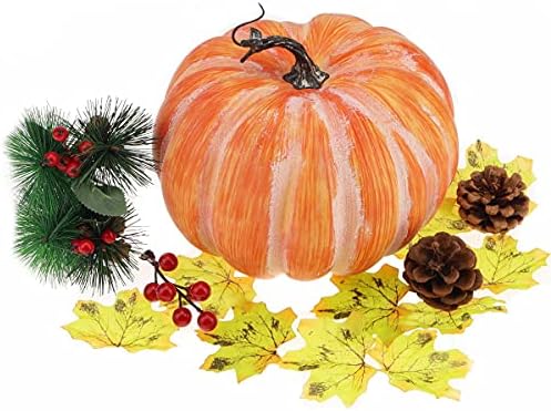 Woration Fake Pumpkin Decoration 84 Inch Yellow Artificial Vegetable