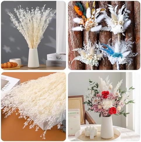 Tavkite Dried White Babys Breath Bouquet 17 Inch