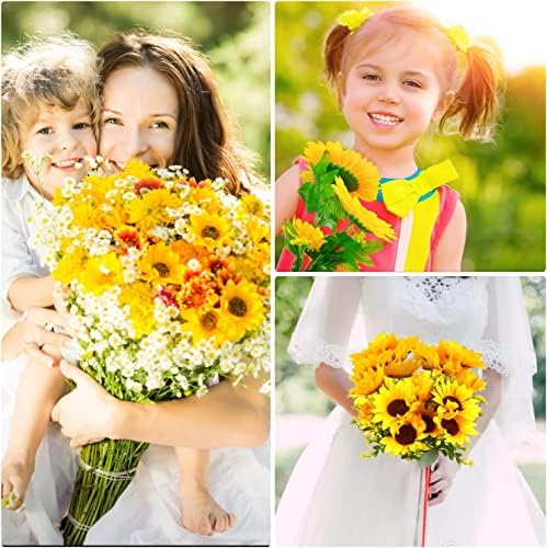 LOKIPA 2 Bunches Artificial Sunflower Bouquet