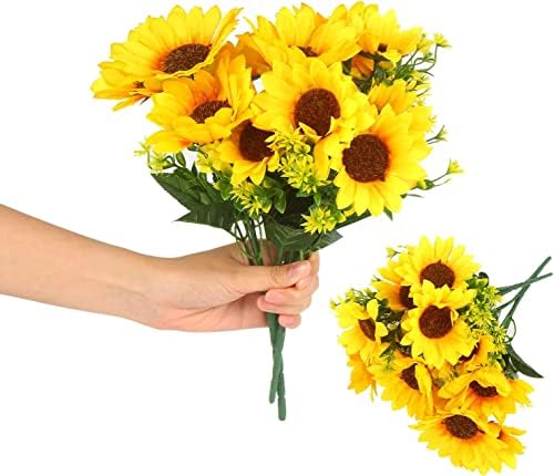 LOKIPA 2 Bunches Artificial Sunflower Bouquet