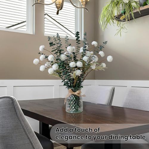 Luxury Faux Flowers in Vase - Realistic Peonies Floral Stems