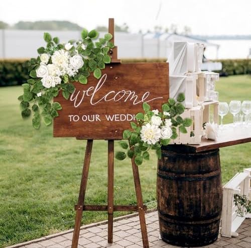 2 Packs Artificial Flower Wedding Arch Set 2820 Inch Swags