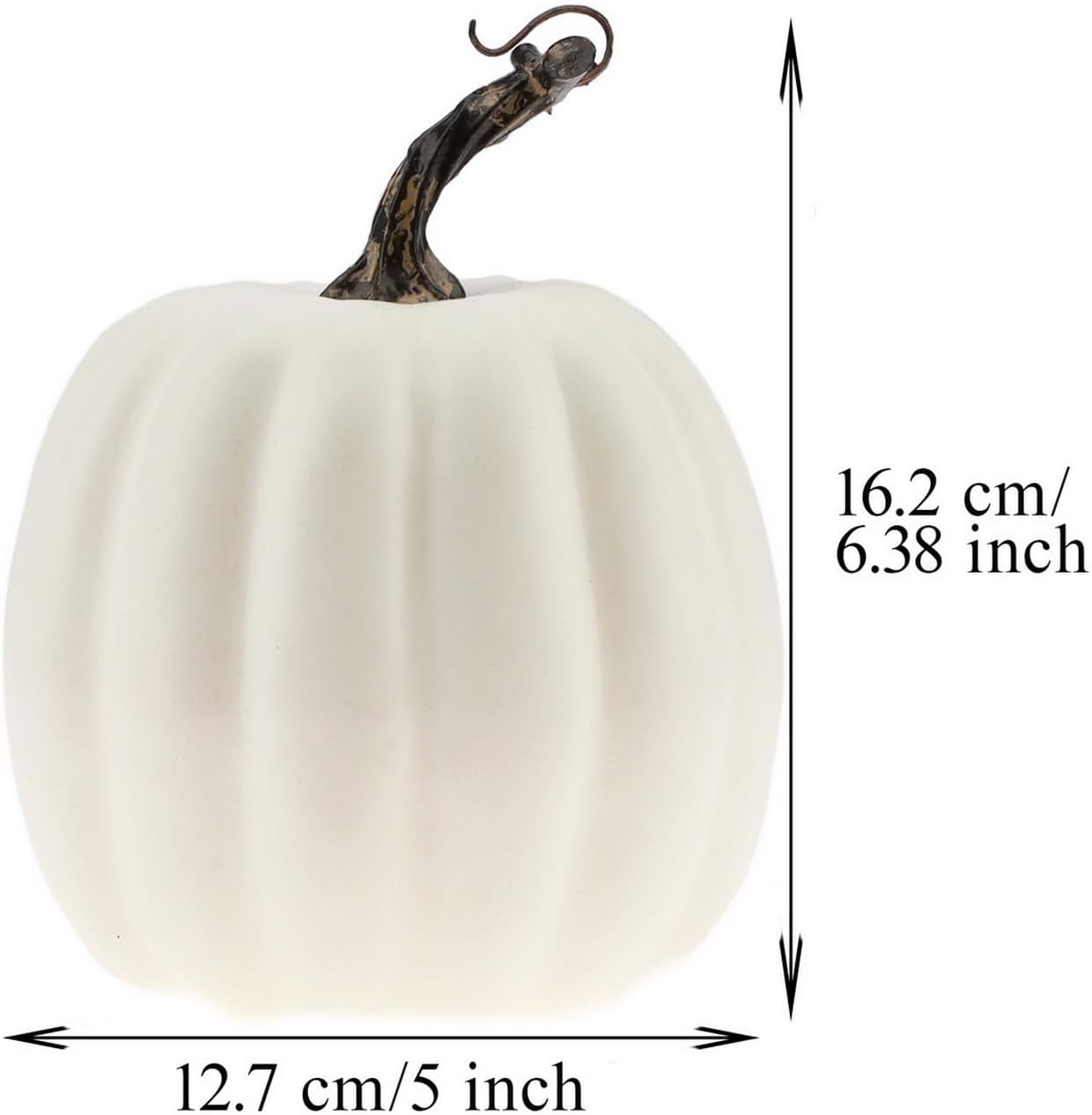 Woration 5 Inch Artificial White Pumpkin Halloween Decoration